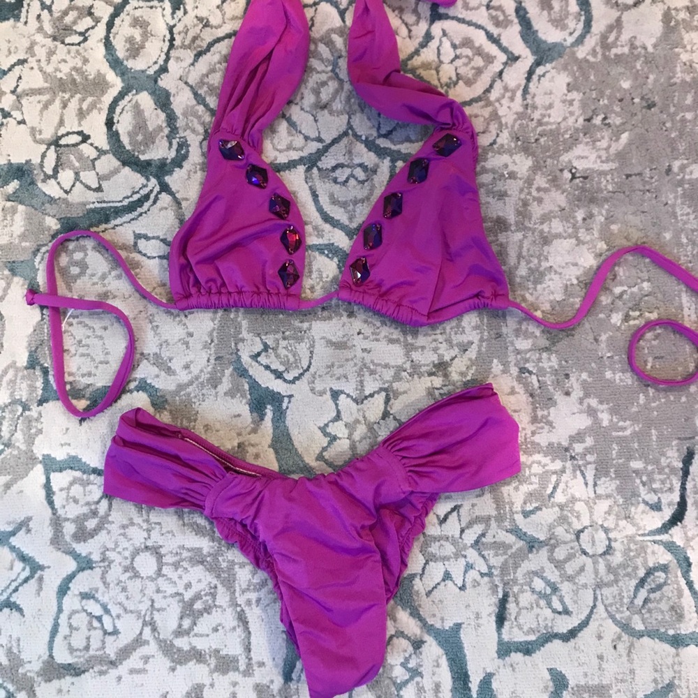 Beach Bunny Purple Jeweled Bikini